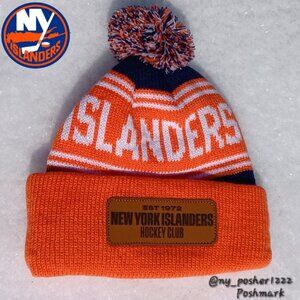 NHL ℂ𝕆𝕐𝕆𝕋𝔼 New York Islanders Hockey Club Winter Pom Beanie 🟠⚪🔵